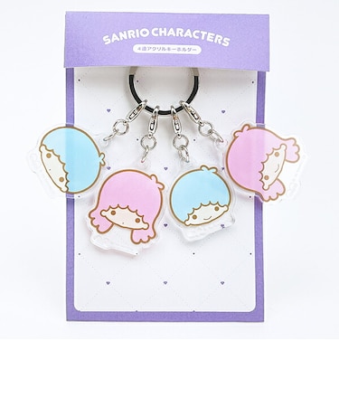 サンリオ リトルツインスターズ 4連アクリルキーホルダー フェイス キキララ 日本製 Sanrio