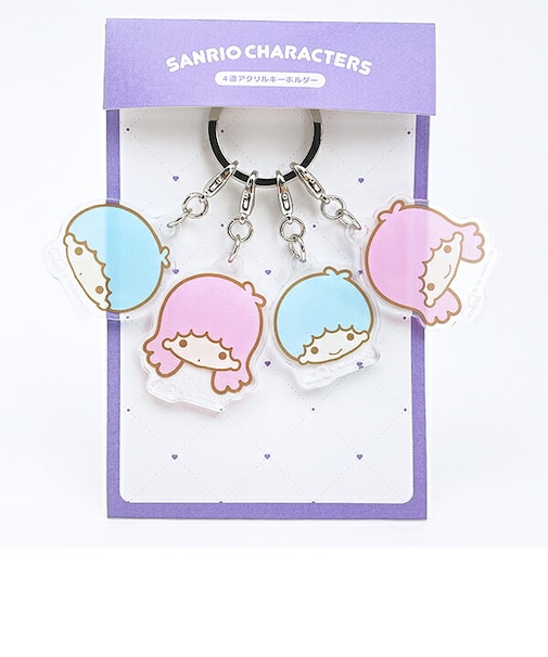 サンリオ リトルツインスターズ 4連アクリルキーホルダー フェイス キキララ 日本製 Sanrio