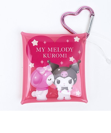 サンリオ マイメロディ&クロミ ハートカラビナクリアマルチケース(SS) ピンク 日本製 Sanrio