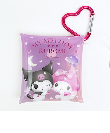 サンリオ マイメロディ&クロミ ハートカラビナクリアマルチケース(SS) パープル 日本製 Sanrio
