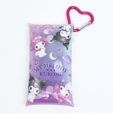 サンリオ マイメロディ&クロミ ハートカラビナクリアマルチケース(S) ちらし 日本製 Sanrio