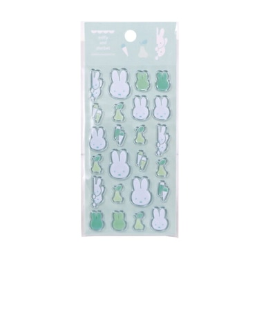ミッフィー miffy シール グリーン 文具 シャーベットシリーズ