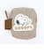 スヌーピー スクエアミニポーチ ベージュチェック サガラワッペンシリーズ SNOOPY
