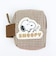 スヌーピー スクエアミニポーチ ベージュチェック サガラワッペンシリーズ SNOOPY