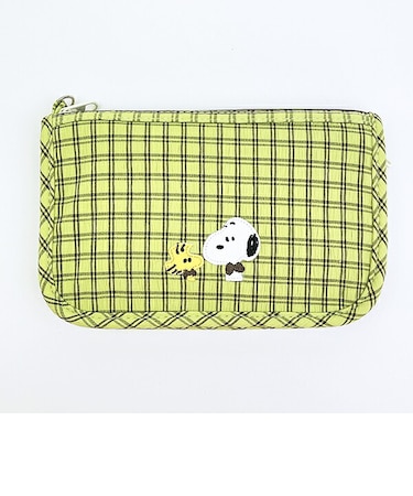 スヌーピー パスポートケース グリーン チェックワッペンシリーズ SNOOPY