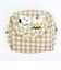 スヌーピー フラップ付きポーチ ベージュ チェックワッペンシリーズ SNOOPY