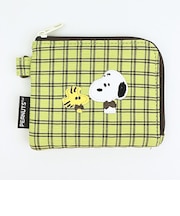 スヌーピー スリムウォレット グリーン 財布 チェックワッペンシリーズ SNOOPY