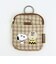 スヌーピー カラビナ付きパス＆ポーチ ベージュ チェックワッペンシリーズ SNOOPY