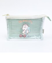 スヌーピー ライナス 3ポケットポーチ グリーンチェック SNOOPY