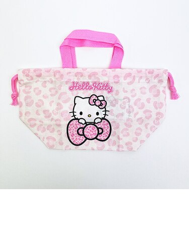 サンリオ ハローキティ ランチ巾着 ヒョウ柄(ピンク) 日本製 Sanrio