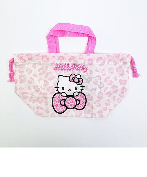 サンリオ ハローキティ ランチ巾着 ヒョウ柄(ピンク) 日本製 Sanrio