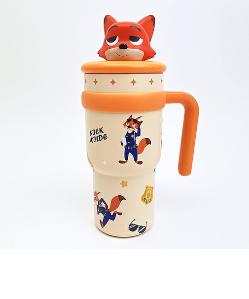 ディズニー ズートピア ニック ステンレスハンドル付きストロータンブラー 水筒 ランチ Disney