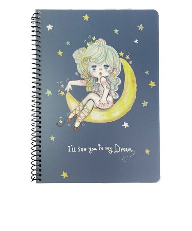 水森亜土 クリアカバーノート(B6) 紺 文具 日本製