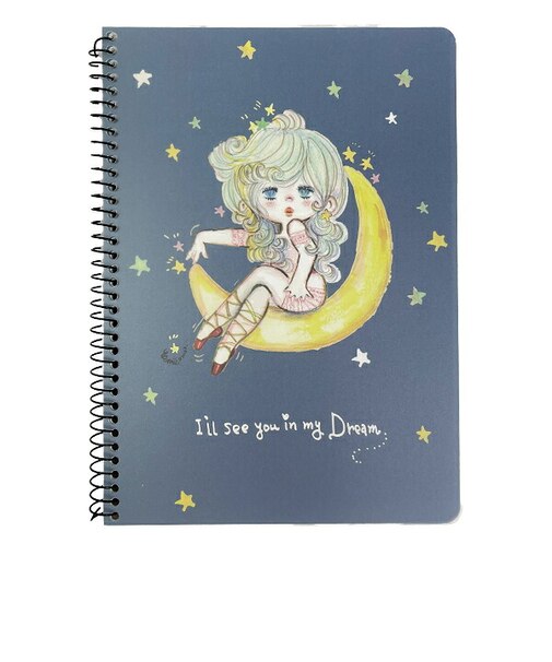 水森亜土 クリアカバーノート(B6) 紺 文具 日本製