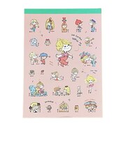 水森亜土 メモパッド(シール付) ピンク 文具 日本製