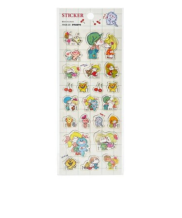水森亜土 フチドリシール アイボリー 文具