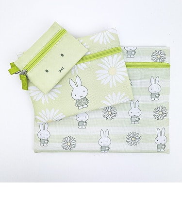 ミッフィー miffy 3連ポーチ グリーン ピスタチオ&ラベンダーシリーズ