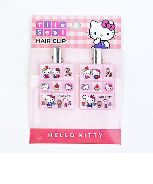 サンリオ ハローキティ タイルシールヘアクリップ ピンク Sanrio