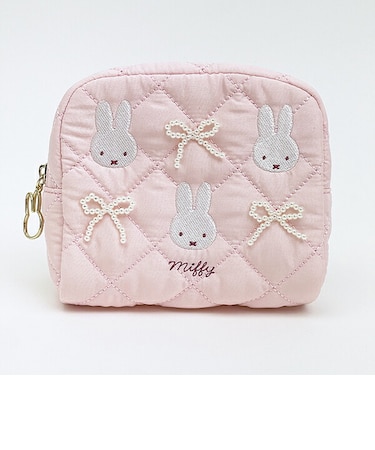 ミッフィー miffy ボックスポーチ ピンク キルティングパールシリーズ
