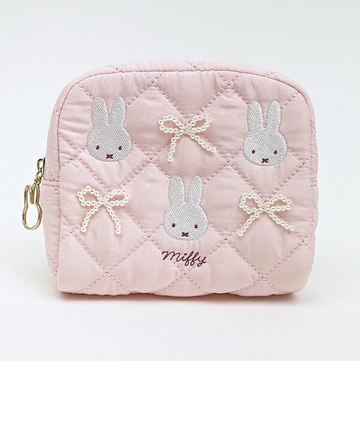 ミッフィー miffy ボックスポーチ ピンク キルティングパールシリーズ