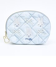 ミッフィー miffy ティッシュポーチ ブルー キルティングパールシリーズ