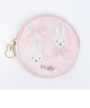 ミッフィー miffy サークルポーチ ピンク キルティングパールシリーズ