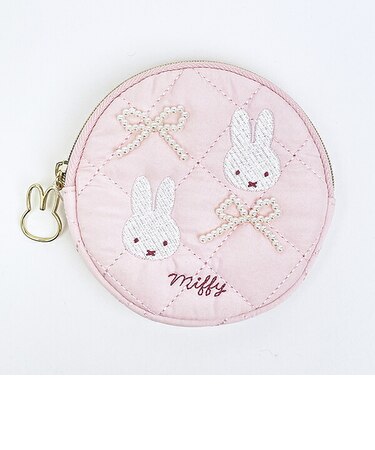 ミッフィー miffy サークルポーチ ピンク キルティングパールシリーズ