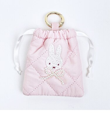ミッフィー miffy カラビナ付きミニ巾着 ピンク キルティングパールシリーズ