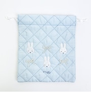 ミッフィー miffy 巾着 ブルー キルティングパールシリーズ