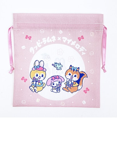 サンリオ マイメロディ × クッピーラムネ 巾着(M) (ピンク) 日本製 Sanrio