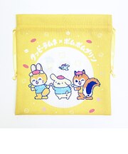 サンリオ ポムポムプリン × クッピーラムネ 巾着(M) (イエロー) 日本製 Sanrio