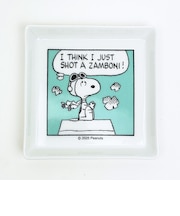 スヌーピー スクエアプレート (グリーン) お皿 コミックシリーズ 日本製 SNOOPY