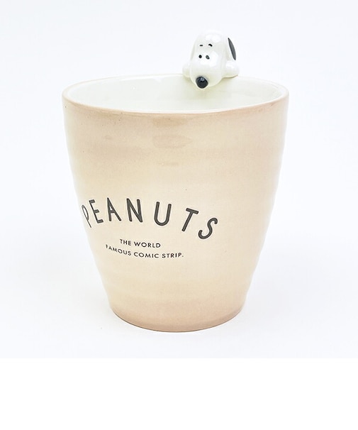 スヌーピー フィギュア付き湯のみ ベージュ コップ SNOOPY