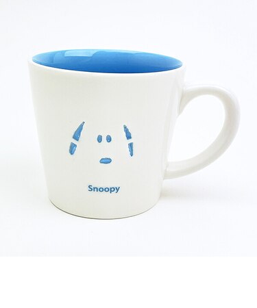 スヌーピー 透かしマグカップ インサイドカラー ブルー コップ SNOOPY