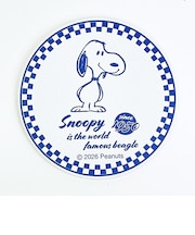 スヌーピー 吸水コースター ブルー チェック アメリカン 食器 SNOOPY