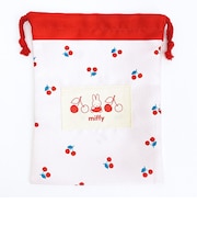 ミッフィー miffy ワッペン巾着 (チェリー) レトロチェリーシリーズ