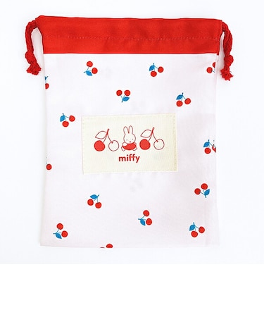 ミッフィー miffy ワッペン巾着 (チェリー) レトロチェリーシリーズ