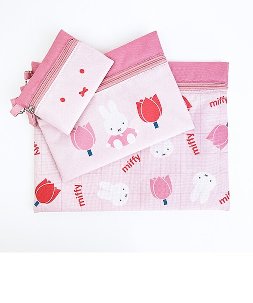 ミッフィー miffy 3連ポーチ (ピンク)
