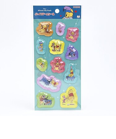 ディズニー くまのプーさん ぷっくりドームシール ブルー 文具 Disney
