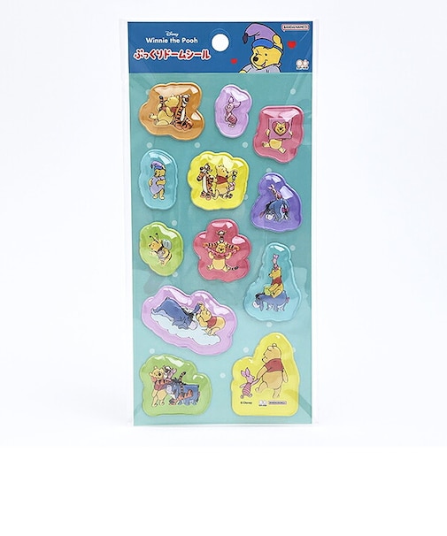 ディズニー くまのプーさん ぷっくりドームシール ブルー 文具 Disney