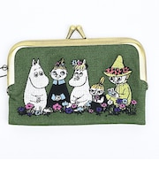 ムーミン 刺しゅうがま口ケース (グリーン) お財布 MOOMIN