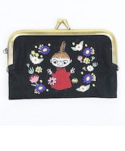 ムーミン リトルミイ 刺しゅうがま口ケース （ブラック） お財布 MOOMIN