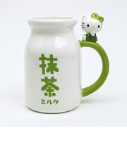 サンリオ ハローキティ フィギュア付き牛乳瓶マグカップ 抹茶シリーズ コップ Sanrio