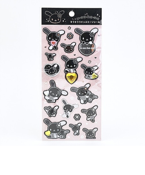 サンリオ ウサハナ キラキララインストーンシール モノクロシリーズ 文具 Sanrio