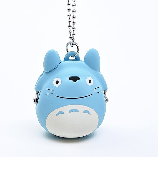 スタジオジブリ となりのトトロ シリコンミニがまぐち ブルー ポーチ キーホルダー
