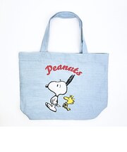スヌーピー ウッドストック ジャガードトートバッグ (ブルー) SNOOPY