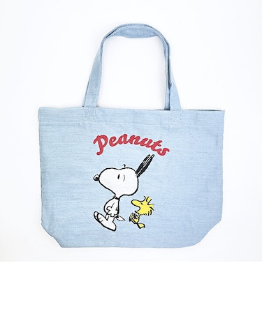 スヌーピー ウッドストック ジャガードトートバッグ (ブルー) SNOOPY