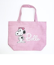 スヌーピー ベル ジャガードトートバッグ (ピンク) SNOOPY