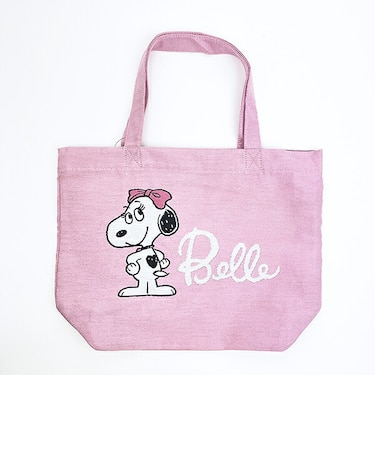 スヌーピー ベル ジャガードトートバッグ (ピンク) SNOOPY