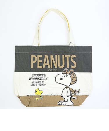 スヌーピー キャンパストートバッグ (ブラウン) SNOOPY